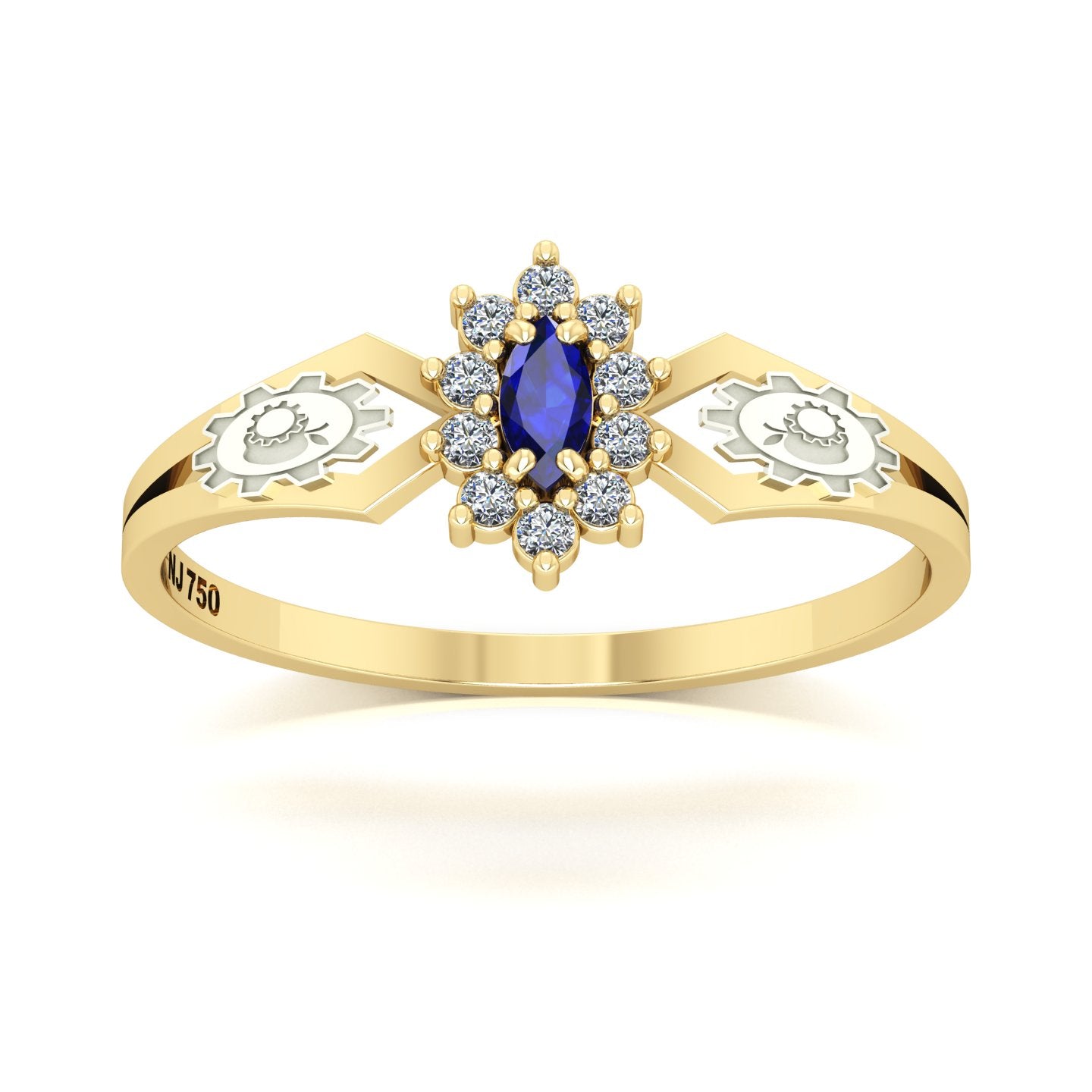 Anel de Formatura de Engenharia de Alimentos Lovely Ouro 18k