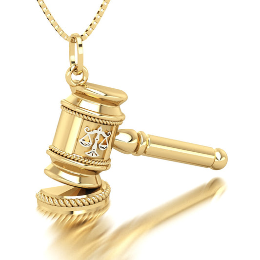 Pingente Martelo do Juiz Ouro 18k