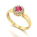 Anel Majestic Rubi e Diamantes Naturais Ouro 18k