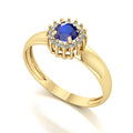 Anel Majestic Safira e Diamantes Naturais Ouro 18k