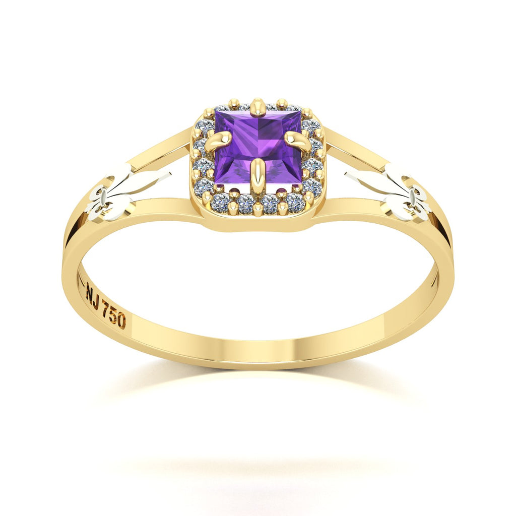 Anel de Formatura de Letras Small Square Ouro 18k