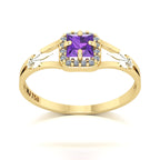 Anel de Formatura de Letras Small Square Ouro 18k