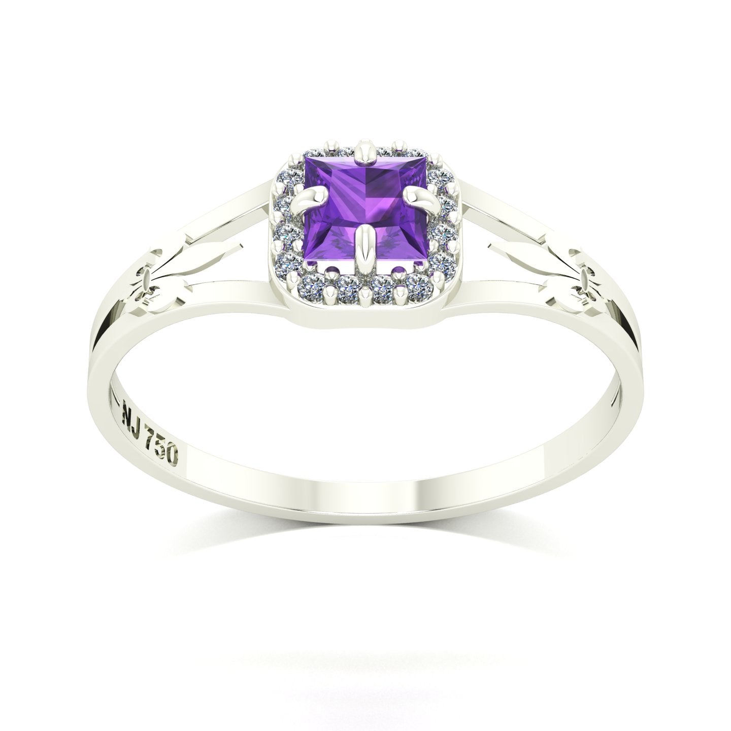 Anel de Formatura de Letras Small Square Ouro 18k