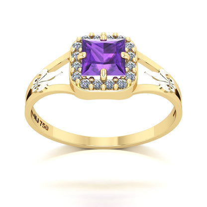 Anel de Formatura de Letras Big Square Ouro 18k