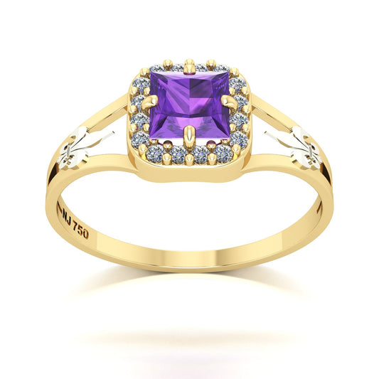 Anel de Formatura de Letras Big Square Ouro 18k