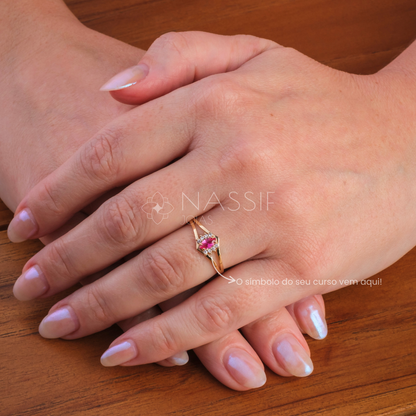 Anel de Formatura Direito Virtus Ouro 18k