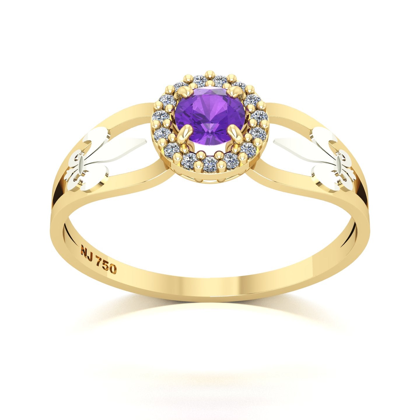 Anel de Formatura de Letras Shiny Ouro 18k