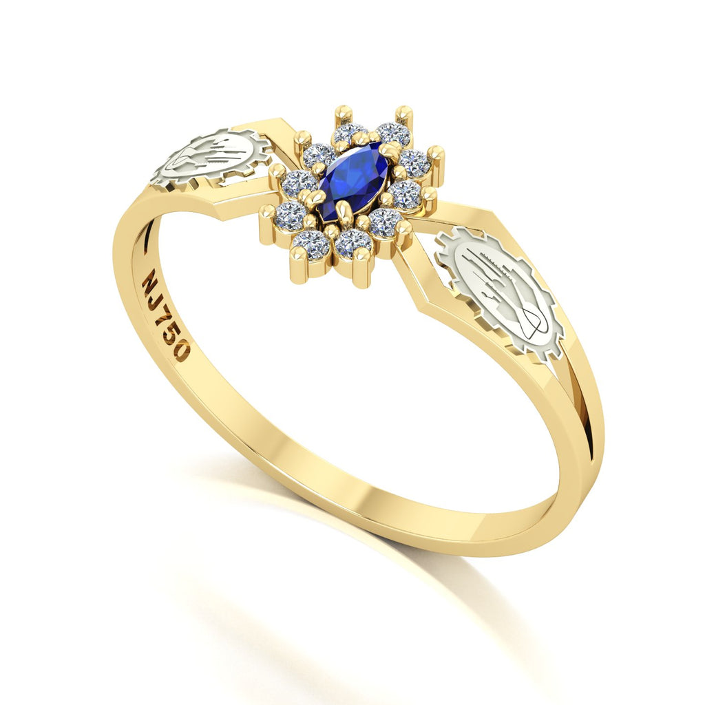 Anel de Formatura de Engenharia Química Lovely Ouro 18k