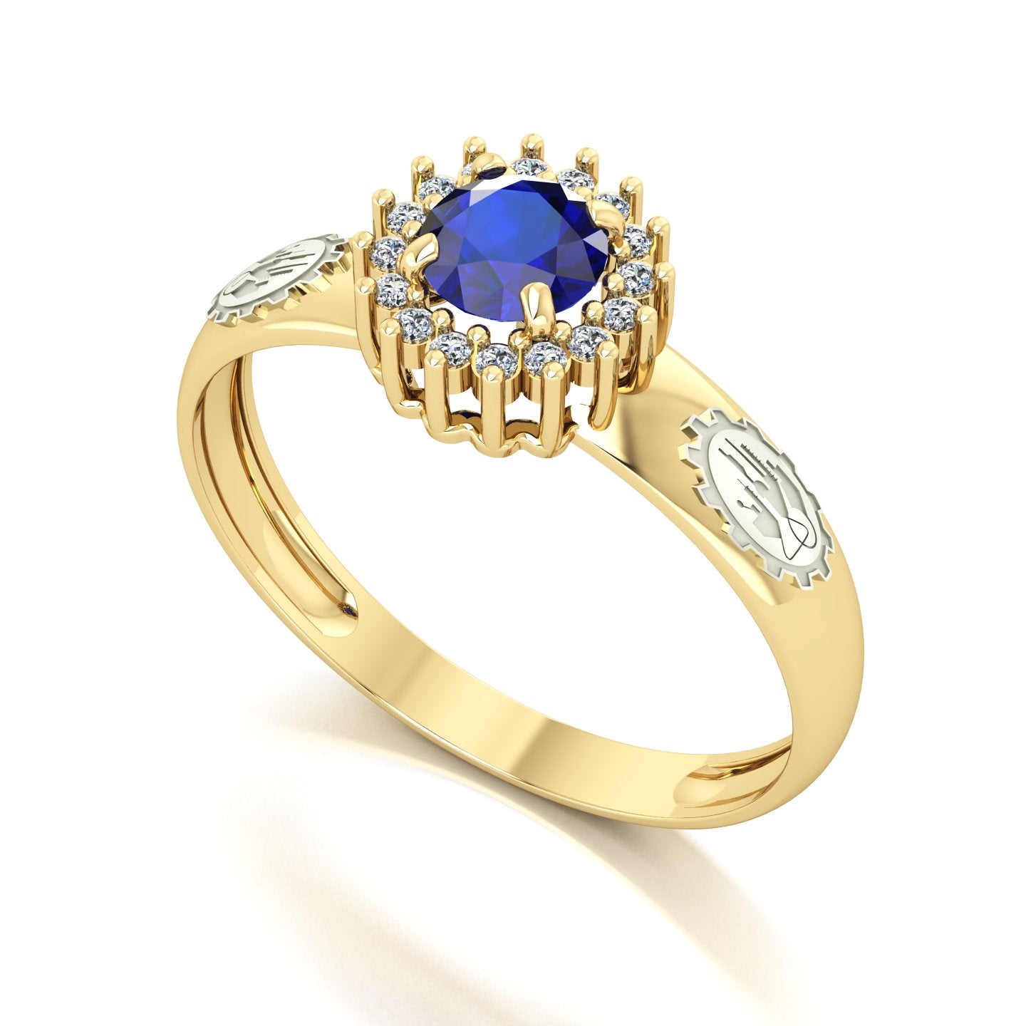 Anel de Formatura de Engenharia Química Majestic Ouro 18k