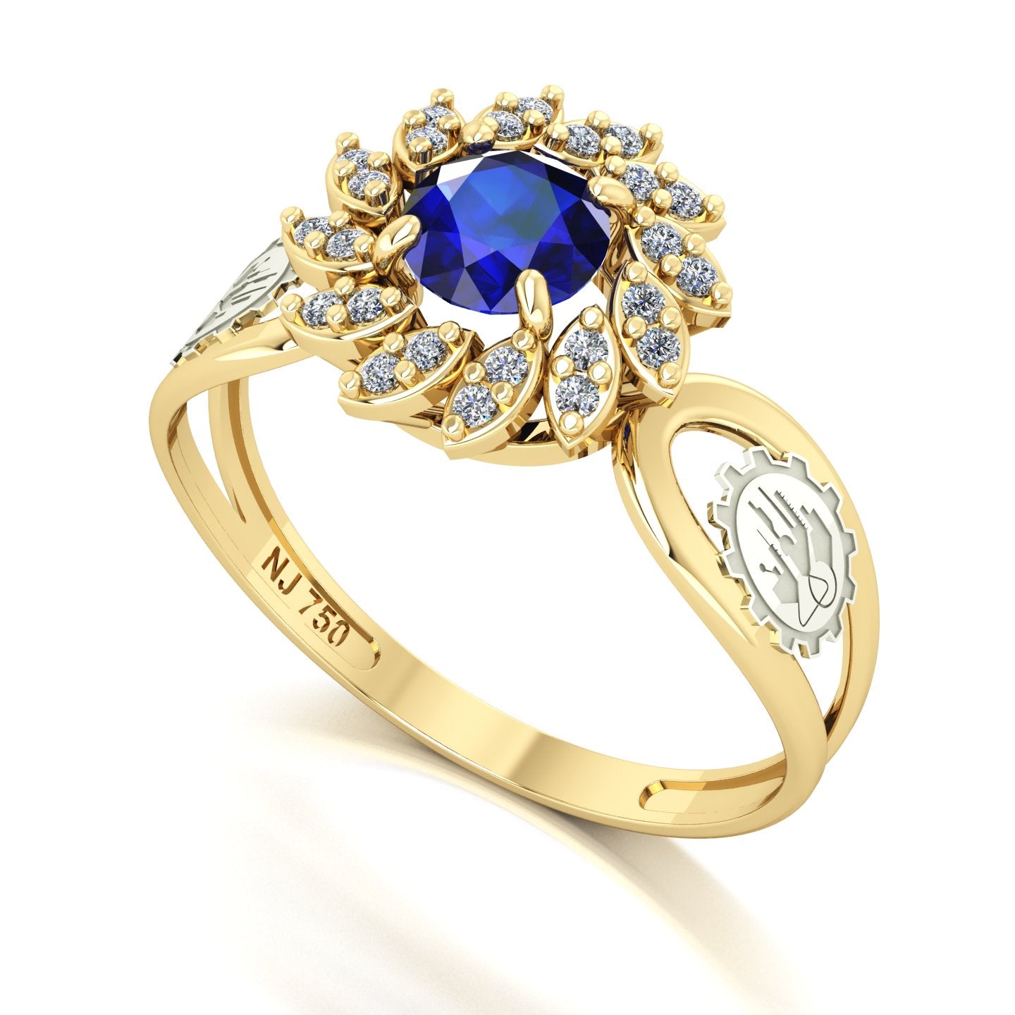 Anel de Formatura de Engenharia Química Magnus Flos II Ouro 18k