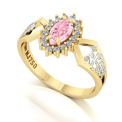 Anel de Formatura de Ciências Contábeis Lovely V Ouro 18k