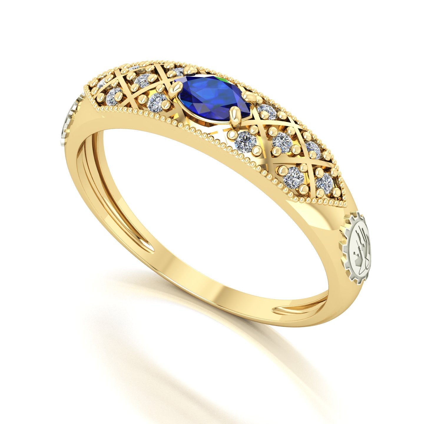 Anel de Formatura de Engenharia Química Classic Ouro 18k