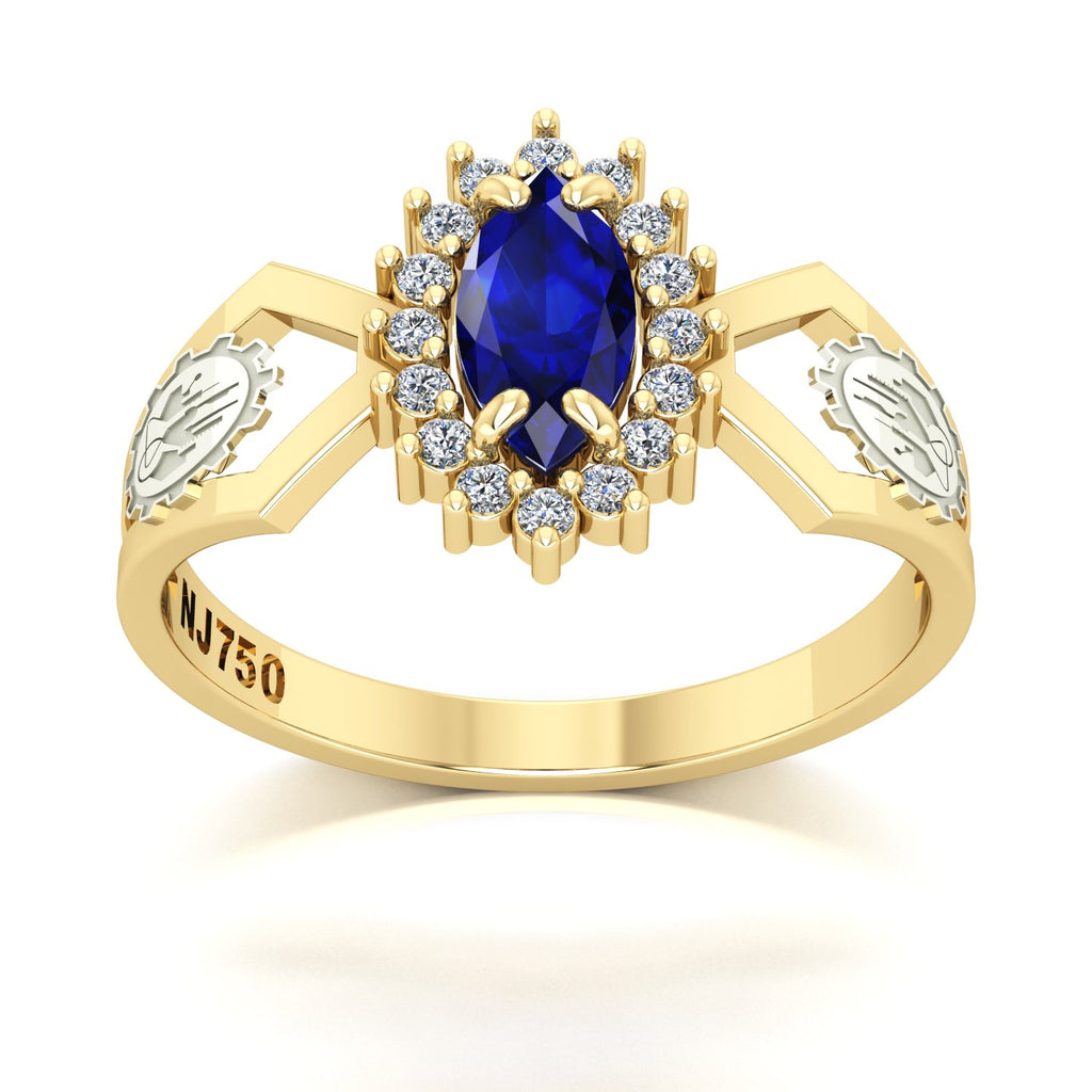 Anel de Formatura de Engenharia Química Lovely V Ouro 18k