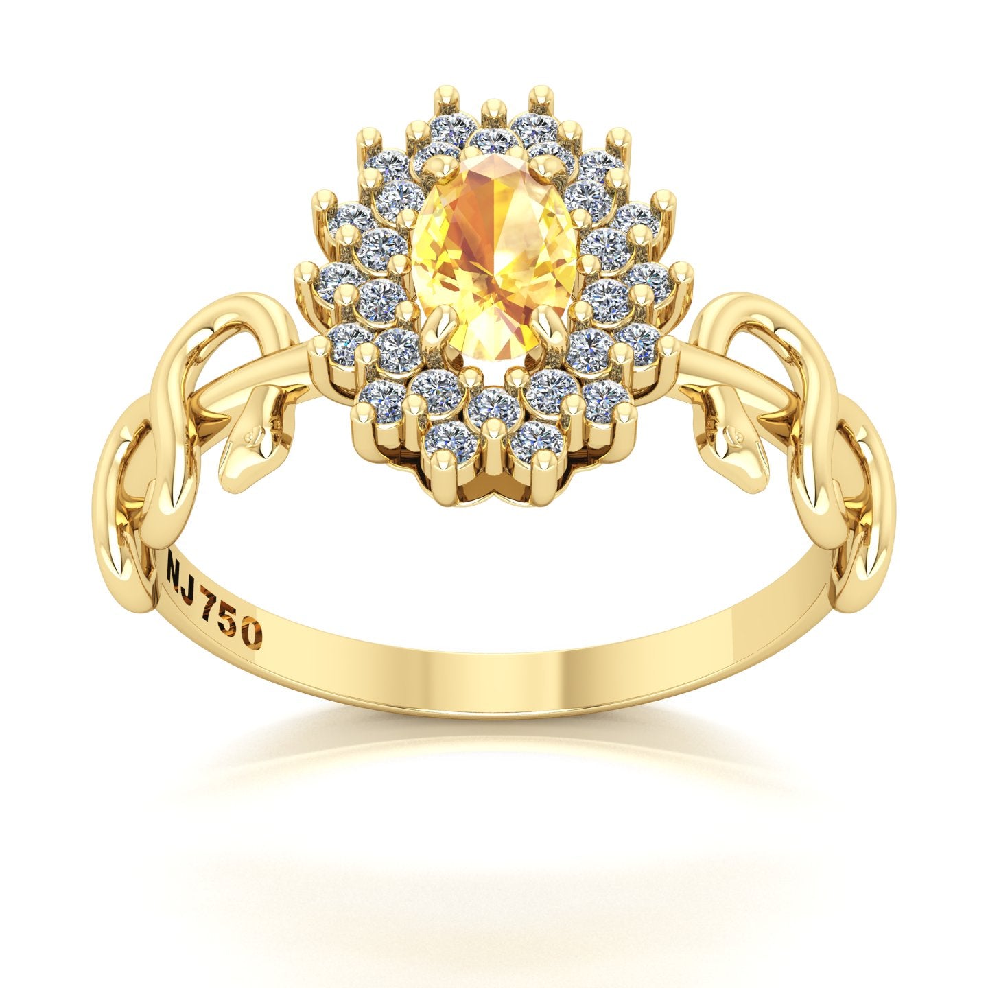 Anel de Formatura de Farmácia Bright Snakes Ouro 18k