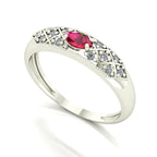 Anel Classic Rubi e Diamantes Naturais Ouro 18k