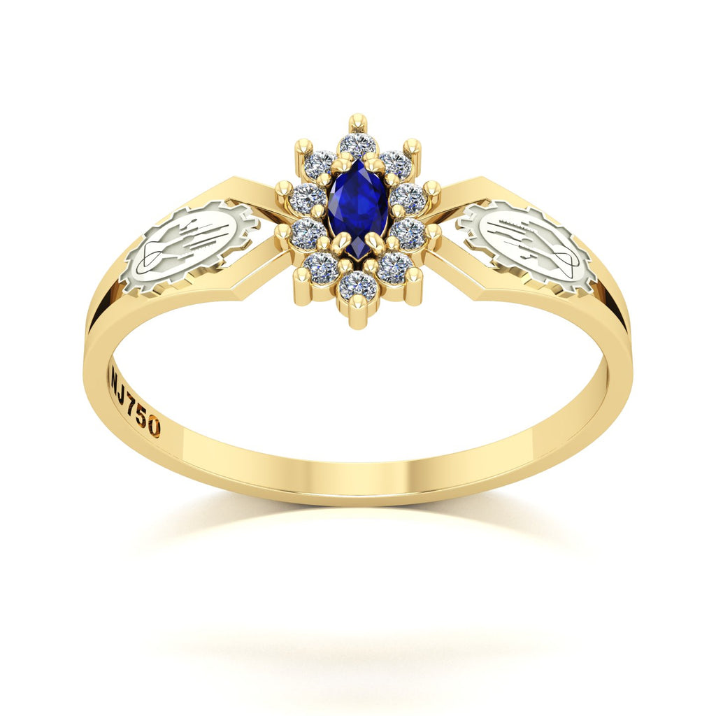 Anel de Formatura de Engenharia Química Lovely Ouro 18k