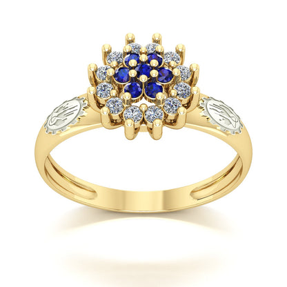 Anel de Formatura de Engenharia Química Flower Ouro 18k
