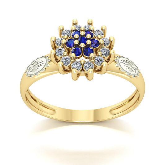 Anel de Formatura de Engenharia Química Flower Ouro 18k