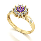 Anel de Formatura de Letras Flower Ouro 18k
