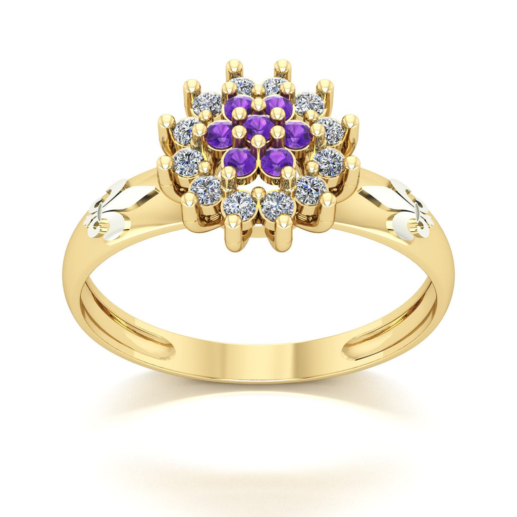 Anel de Formatura de Letras Flower Ouro 18k