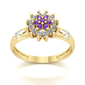 Anel de Formatura de Letras Flower Ouro 18k