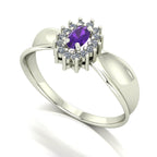 Anel Sovereign Ametista e Diamantes Ouro 18k