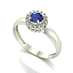 Anel Majestic Safira e Diamantes Naturais Ouro 18k