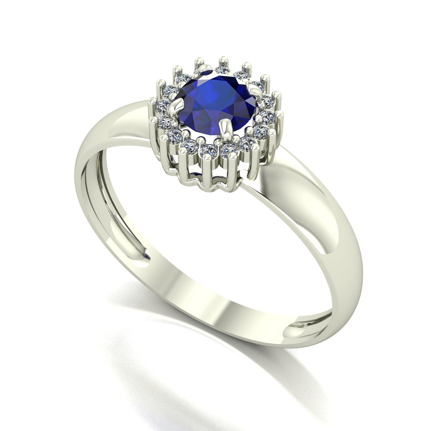 Anel Majestic Safira e Diamantes Naturais Ouro 18k