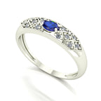 Anel Classic Safira e Diamantes Naturais Ouro 18k