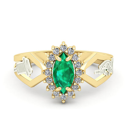 Anel de Formatura de Biomedicina Lovely V Ouro 18k