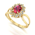 Anel Magnus Flos Rubi e Diamantes Naturais Ouro 18k