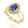Anel Magnus Flos Safira e Diamantes Naturais Ouro 18k