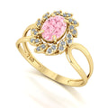 Anel Magnus Flos Turmalina Rosa e Diamantes Naturais Ouro 18k