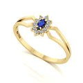 Anel Lovely Safira e Diamantes Ouro 18k