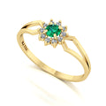 Anel Lovely II Esmeralda e Diamantes Ouro 18k