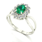 Anel Magnus Flos Esmeralda e Diamantes Naturais Ouro 18k