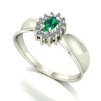Anel Sovereign Esmeralda e Diamantes Ouro 18k