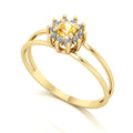 Anel Crown Citrino e Diamantes Ouro 18k