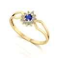 Anel Lovely III Safira e Diamantes Ouro 18k
