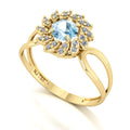 Anel Magnus Flos II Água Marinha e Diamantes Naturais Ouro 18k