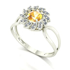 Anel Magnus Flos II Citrino e Diamantes Naturais Ouro 18k