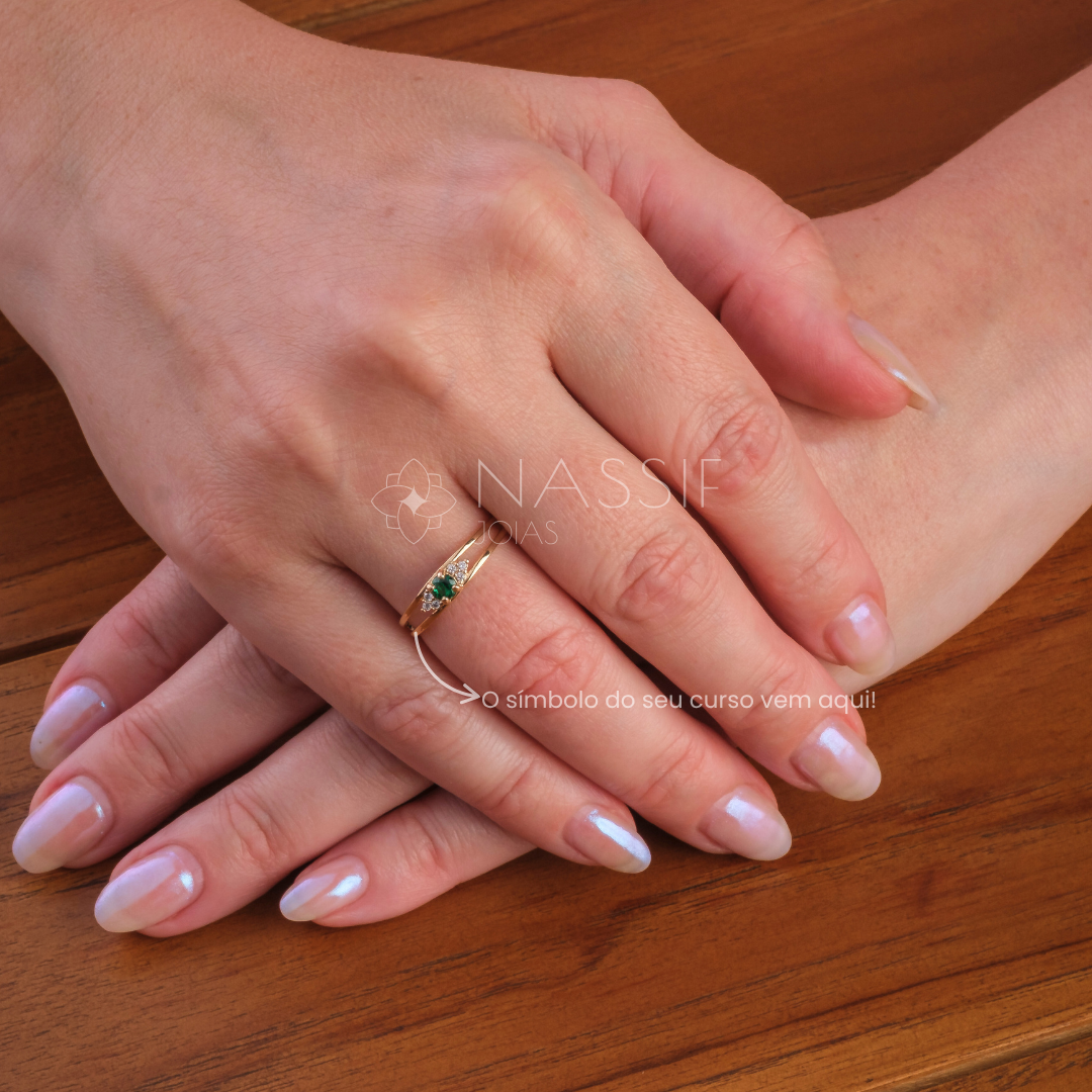 Anel de Formatura de Estética Eternus IV Ouro 18k