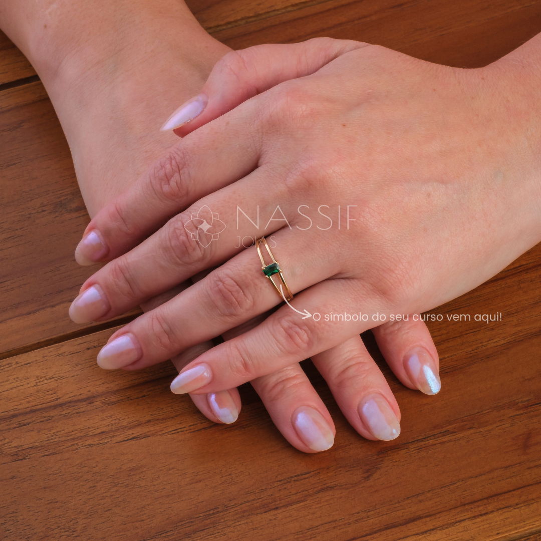Anel de Formatura de Estética Nexus Ouro 18k