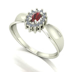 Anel Sovereign Granada e Diamantes Ouro 18k