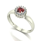 Anel Majestic Granada e Diamantes Naturais Ouro 18k