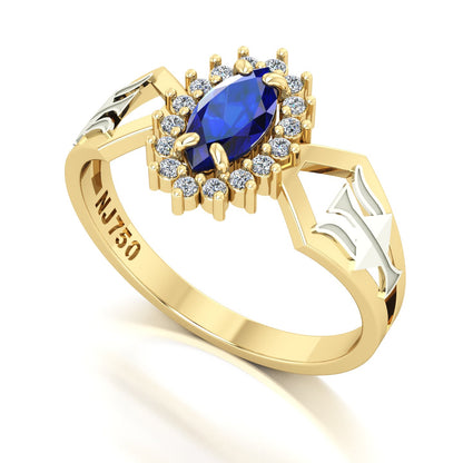 Anel de Formatura de Recursos Humanos Lovely V Ouro 18k