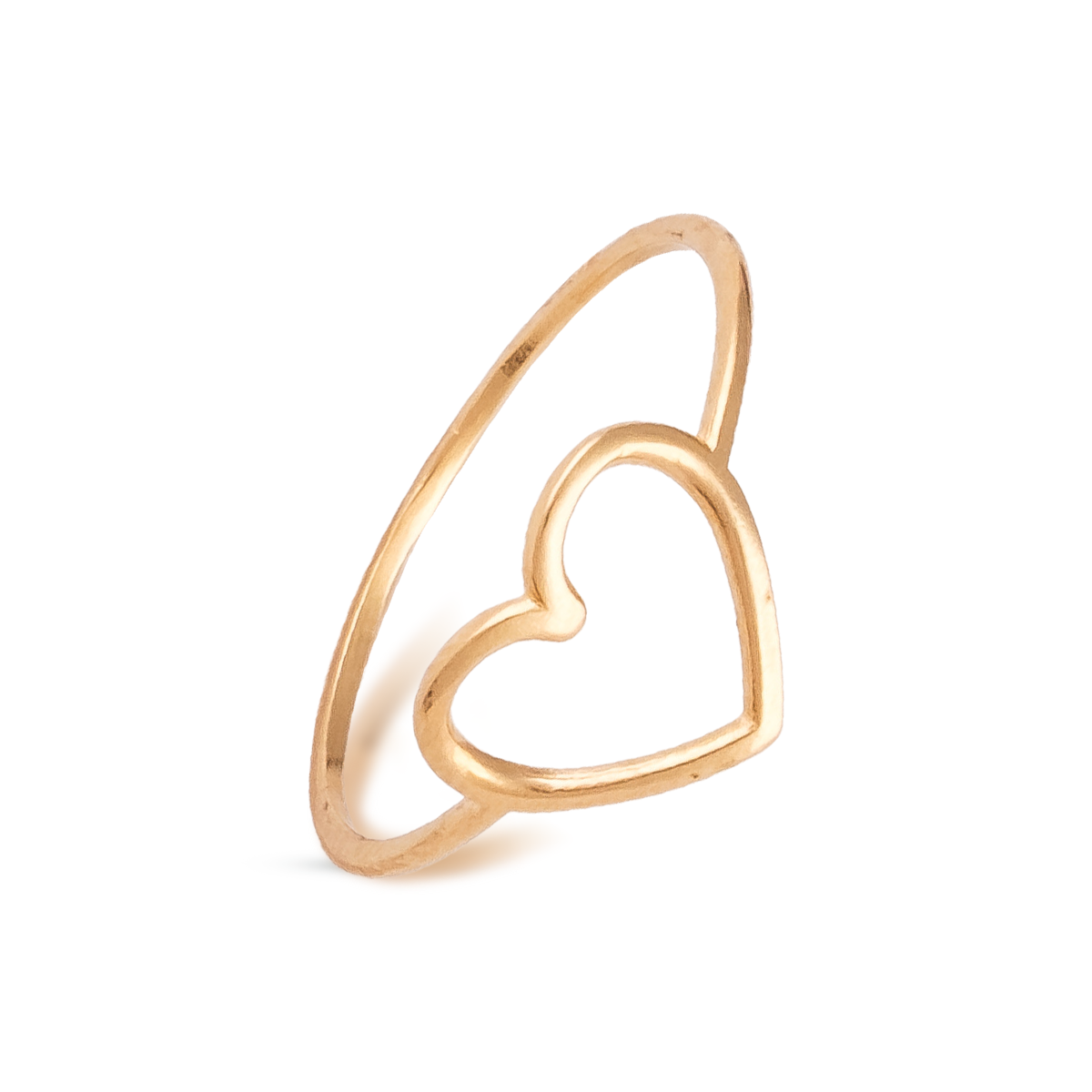 Anel Coração Vazado Ouro 18k