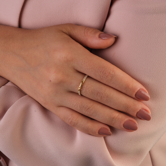 Anel Te Amo Cravejado Ouro 18k