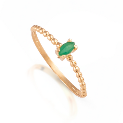 Anel Navete Ouro 18k