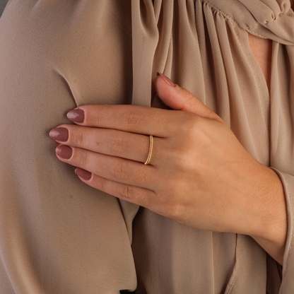 Anel Bolinhas Ouro 18k